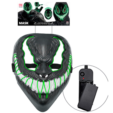 Máscara Halloween Monstruo Verde Con Luz