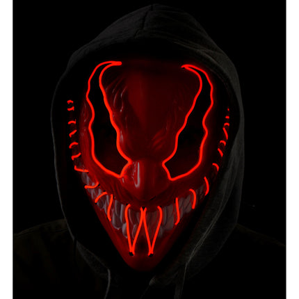 Máscara Halloween Monstruo Rojo Con Luz