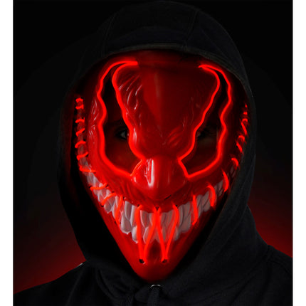 Máscara Halloween Monstruo Rojo Con Luz