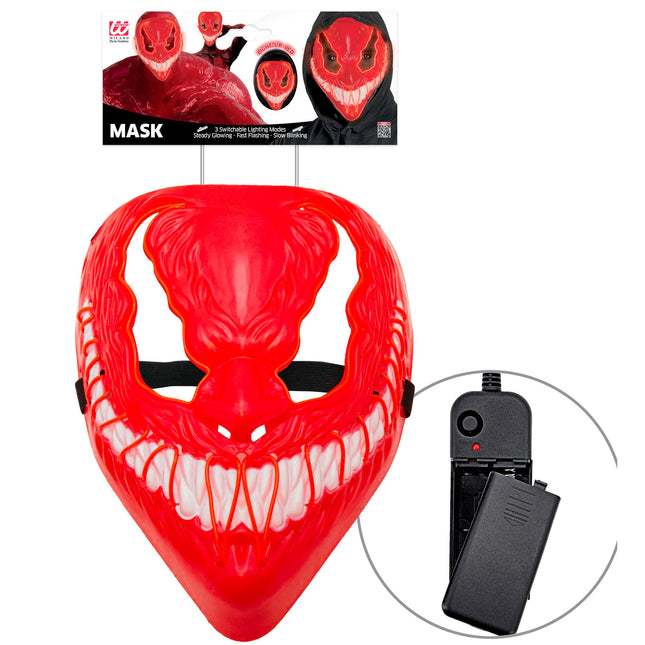 Máscara Halloween Monstruo Rojo Con Luz