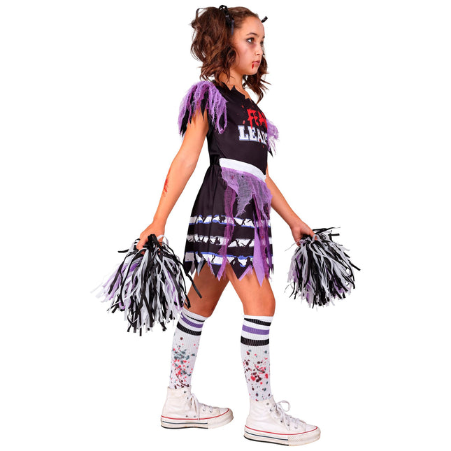 Vestido Halloween Niña Animadora Zombie 5 piezas