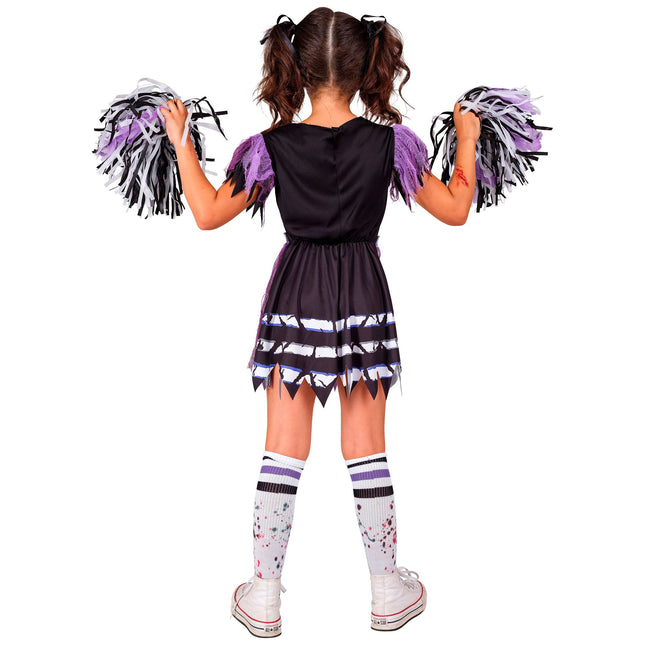 Vestido Halloween Niña Animadora Zombie 5 piezas