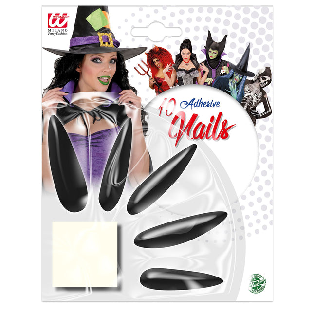 Halloween Uñas postizas Bruja negra