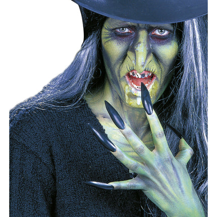 Halloween Uñas postizas Bruja negra