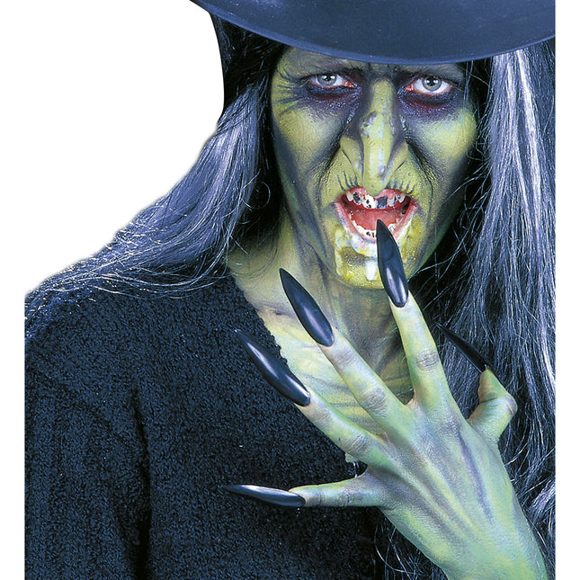 Halloween Uñas postizas Bruja negra