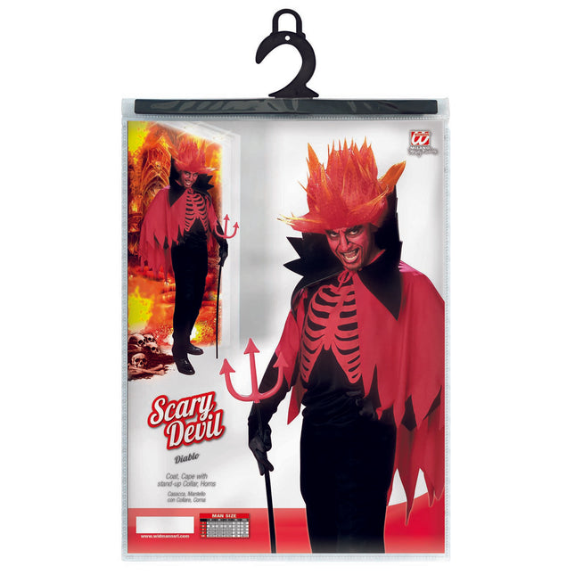 Disfraz de Halloween Rojo Negro Diablo Terrorífico para Hombre
