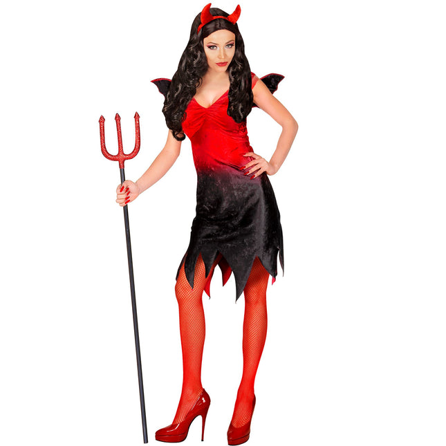 Vestido de Halloween Rojo Negro Señoras Sexy Diablo