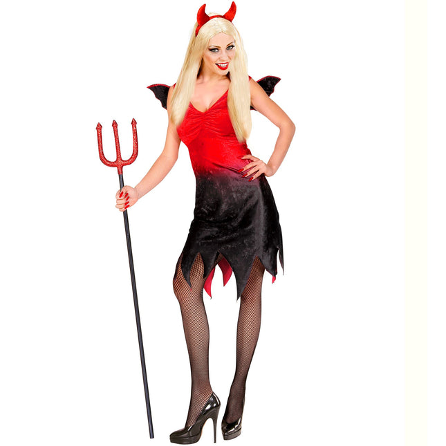 Vestido de Halloween Rojo Negro Señoras Sexy Diablo