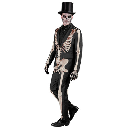 Disfraz de Halloween Blanco Negro Hombre Esqueleto 2 piezas