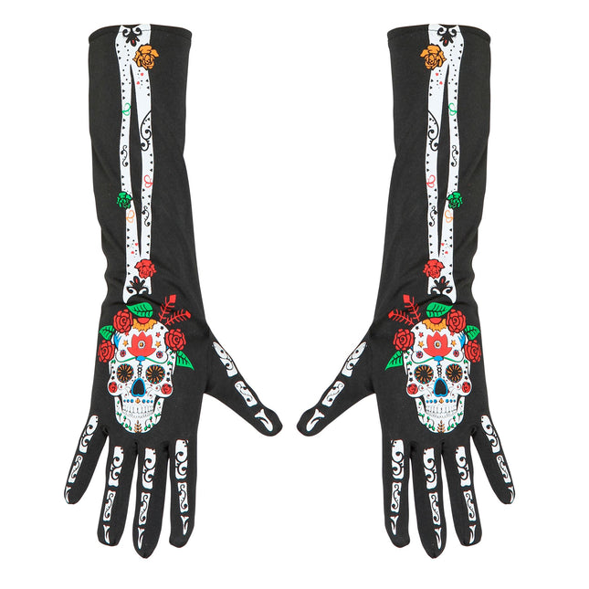 Guantes Día De Los Muertos 40cm