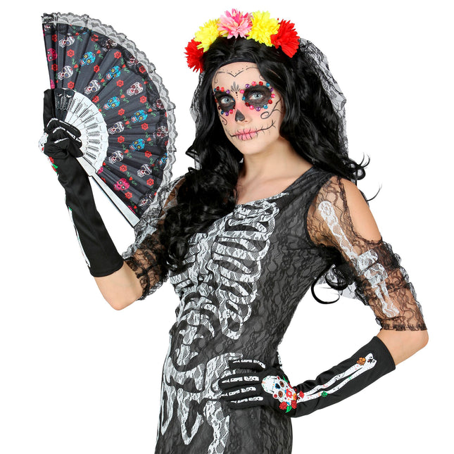 Guantes Día De Los Muertos 40cm