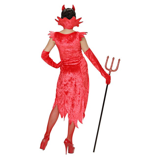 Vestido de Halloween Diablo Rojo Terciopelo