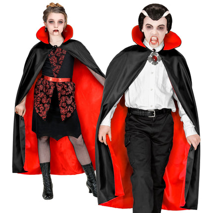 Capa Halloween Negro Rojo Niño
