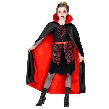 Capa Halloween Negro Rojo Niño