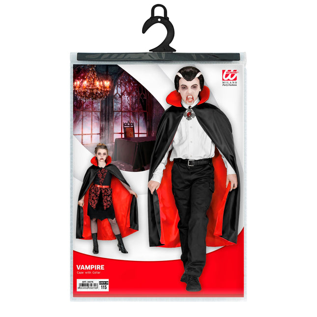 Capa Halloween Negro Rojo Niño