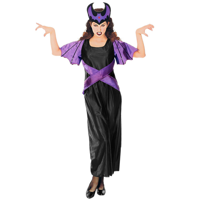 Vestido Halloween Negro Morado Señoras Diablo