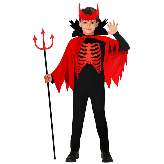 Disfraz Halloween Negro Rojo Niño Diablo