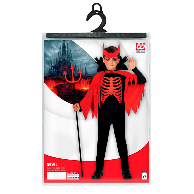 Disfraz Halloween Negro Rojo Niño Diablo