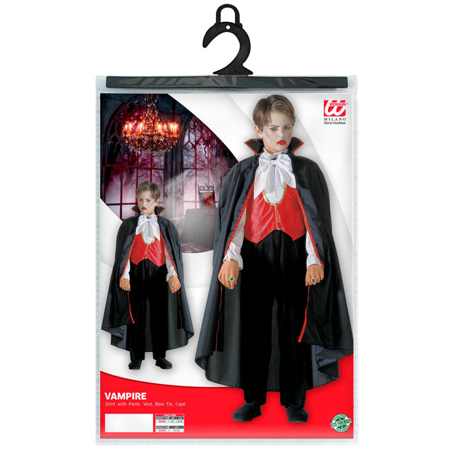 Disfraz Halloween Negro Rojo Niño Drácula