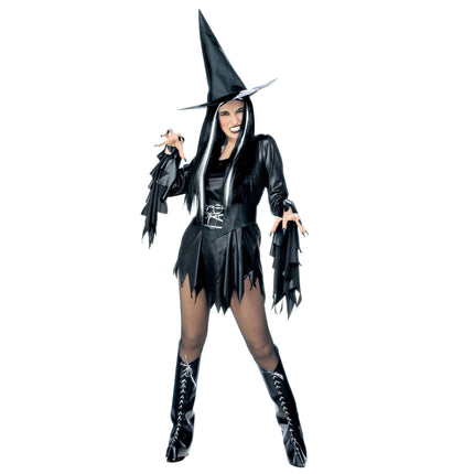 Halloween Vestido Negro Damas Bruja 4 piezas
