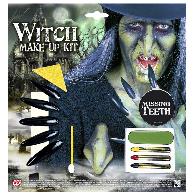 Set maquillaje Halloween Bruja 4 piezas