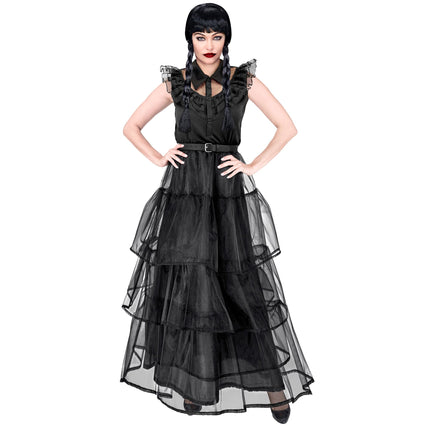Vestido Halloween Negro Señoras Gótico