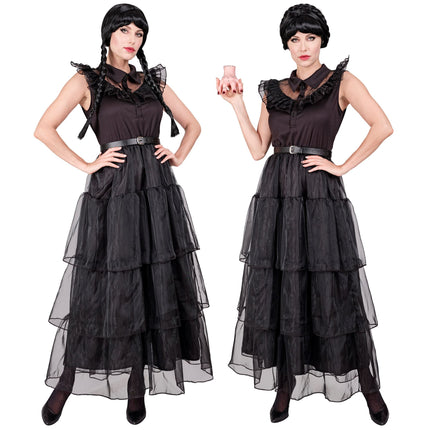 Vestido Halloween Negro Señoras Gótico