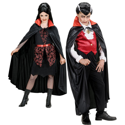 Capa Vampiro Negro Rojo Niño