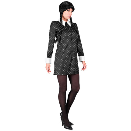 Vestido Halloween Negro Blanco Señoras Gótico