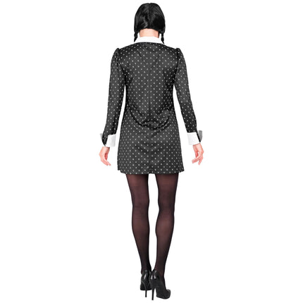 Vestido Halloween Negro Blanco Señoras Gótico