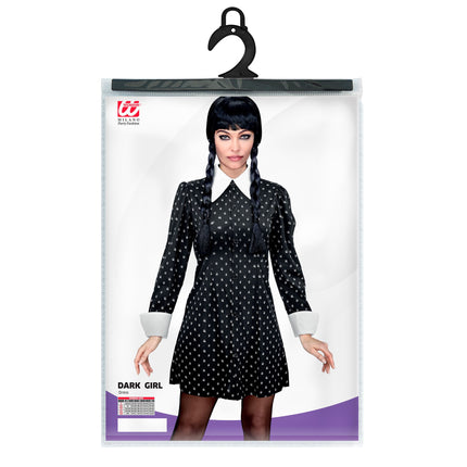 Vestido Halloween Negro Blanco Señoras Gótico