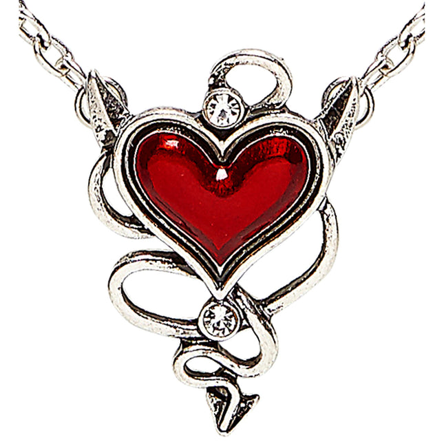 Collar de Plata con Corazón de Diablos Rojos