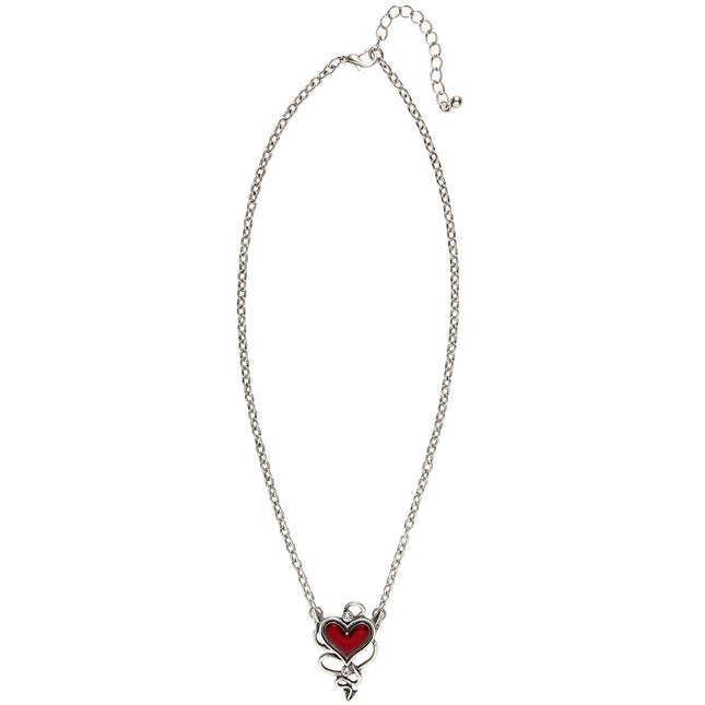 Collar de Plata con Corazón de Diablos Rojos