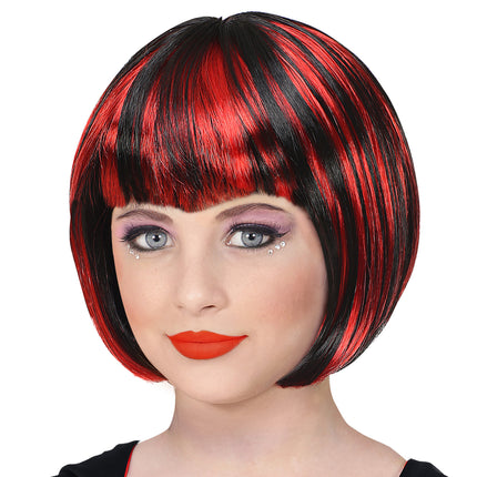 Peluca Roja Negra Niño
