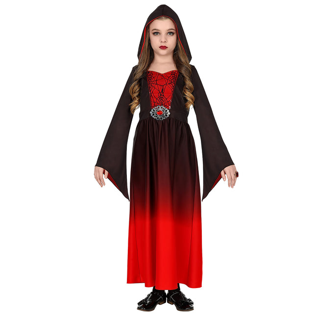 Vestido Halloween Negro Rojo Niña Gótico