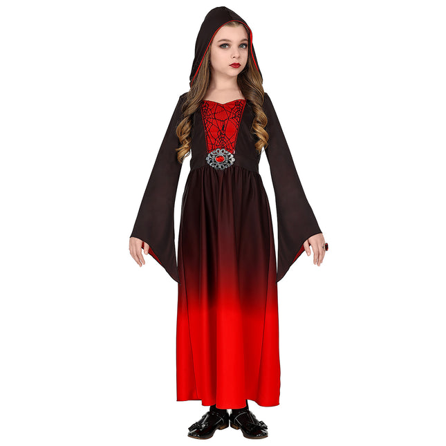 Vestido Halloween Negro Rojo Niña Gótico
