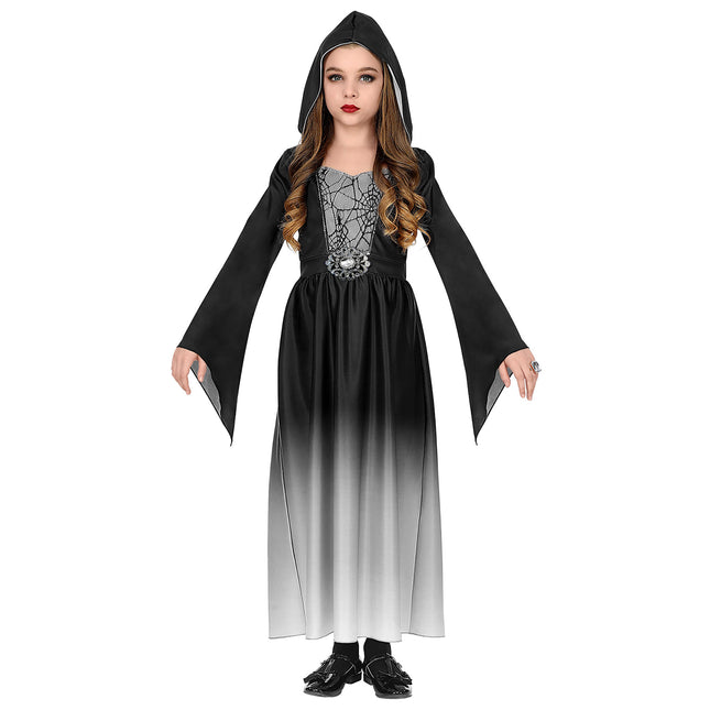 Vestido Halloween Negro Gris Niña Gótico