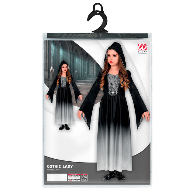 Vestido Halloween Negro Gris Niña Gótico