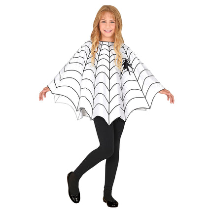 Poncho de Halloween Tela de Araña Infantil