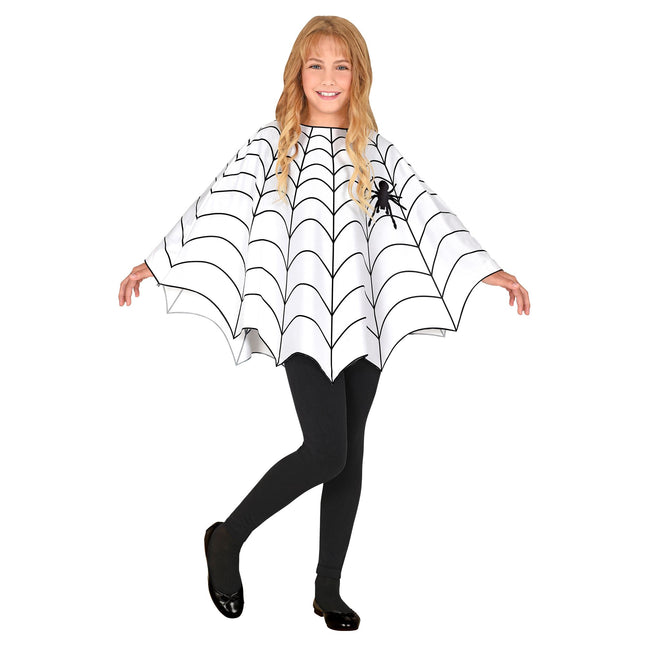 Poncho de Halloween Tela de Araña Infantil