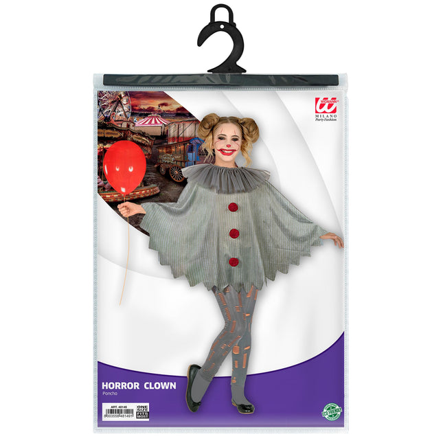 Poncho Halloween Niño Payaso