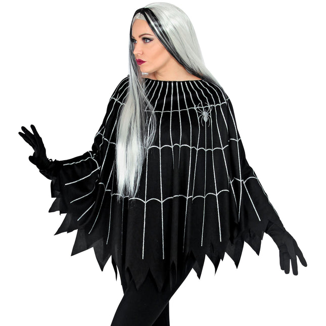 Poncho de Halloween Tela de Araña
