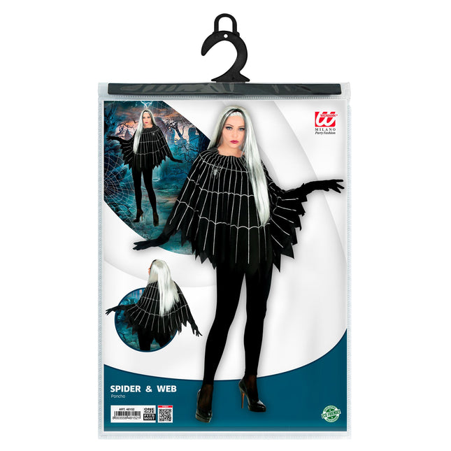 Poncho de Halloween Tela de Araña