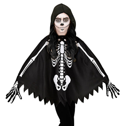 Poncho Halloween Niño Esqueleto