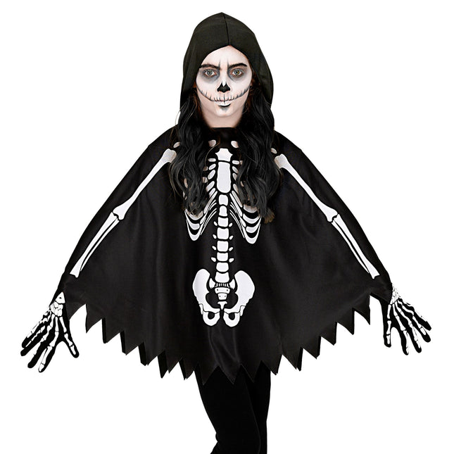 Poncho Halloween Niño Esqueleto