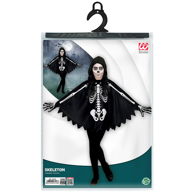 Poncho Halloween Niño Esqueleto