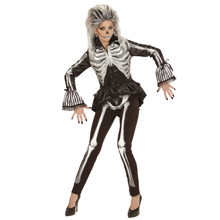 Chaqueta Esqueleto Negra Blanca Señoras