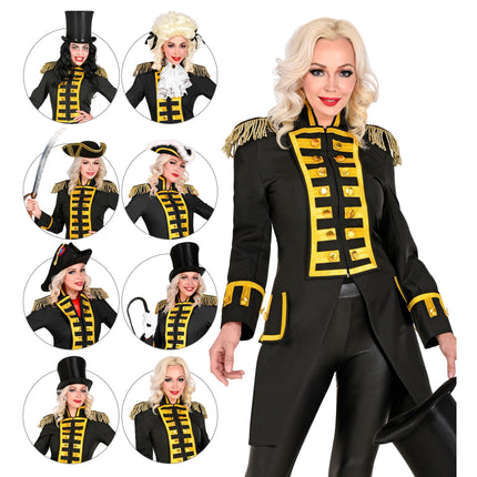 Chaqueta Pirata Oro Negro Mujer