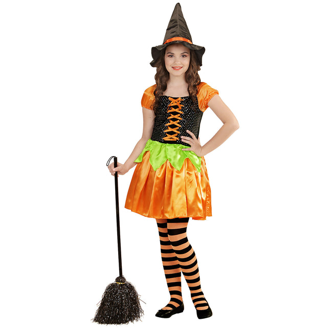Disfraz de Bruja Niña Calabaza 2 piezas