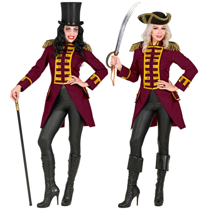 Chaqueta Pirata Rojo Burdeos Mujer